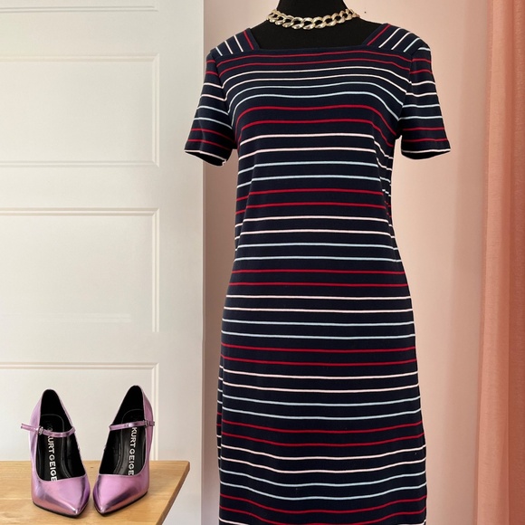 Jersey Striped T-Shirt Dress - Picture 4 of 4